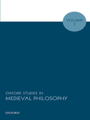 cover image of Oxford Studies in Medieval Philosophy, Volume 1